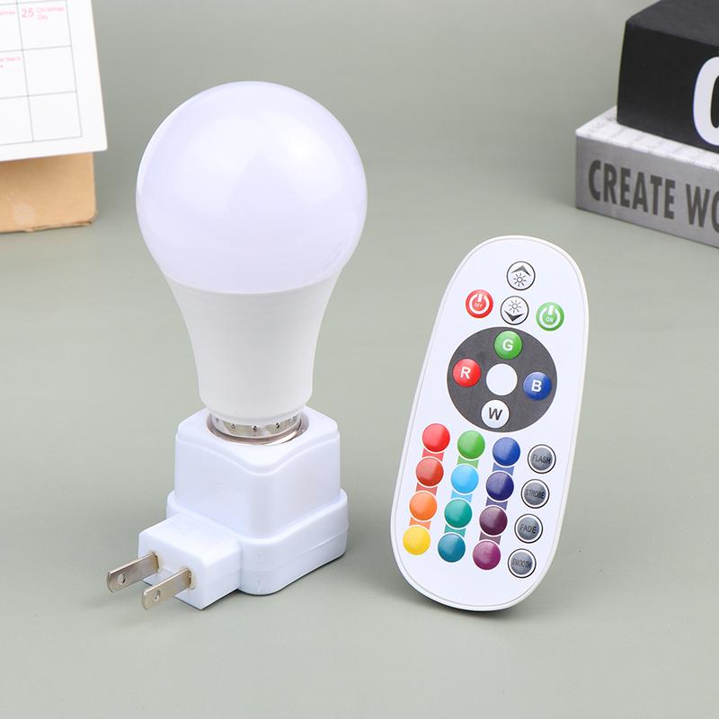 Светодиодная цветная лампочка с дистанционным управлением, цветная лампочка RGB, меняющая цвет, шар E27, винтовое отверстие, внутреннее освещение, затемняющая маленькая ночная лампа