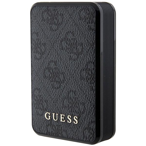 Пауэрбанк 18 Вт Guess 10000 мАч 4G Кожаный Металлическая Логотип Черный