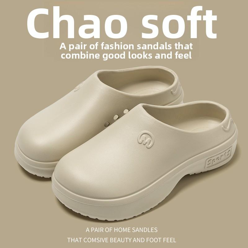 Туфли EVA Hole, летние сандалии с толстой подошвой и симпатичным носком для женщин летом