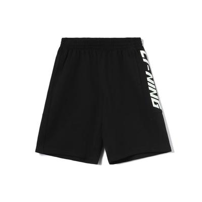 Li Ning Letter Print Повседневные трикотажные спортивные шорты мужские шорты черные AKSR451-2
