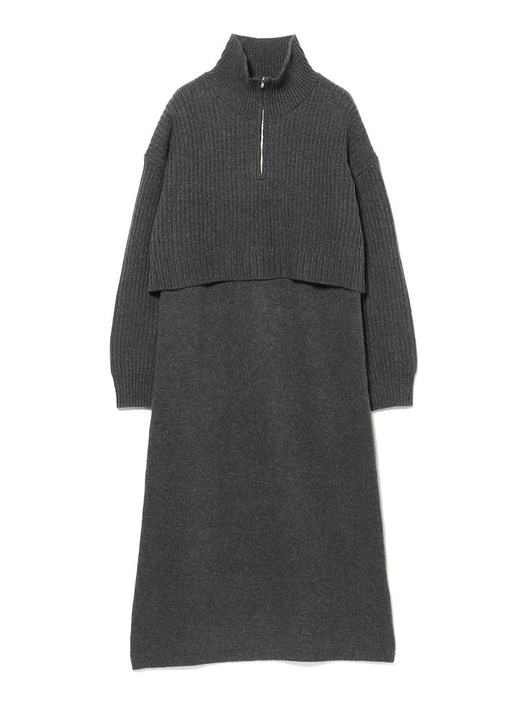 LIFE STORE by BEAMS Layered Knit Size M BMING Dress, Women's, Gray,