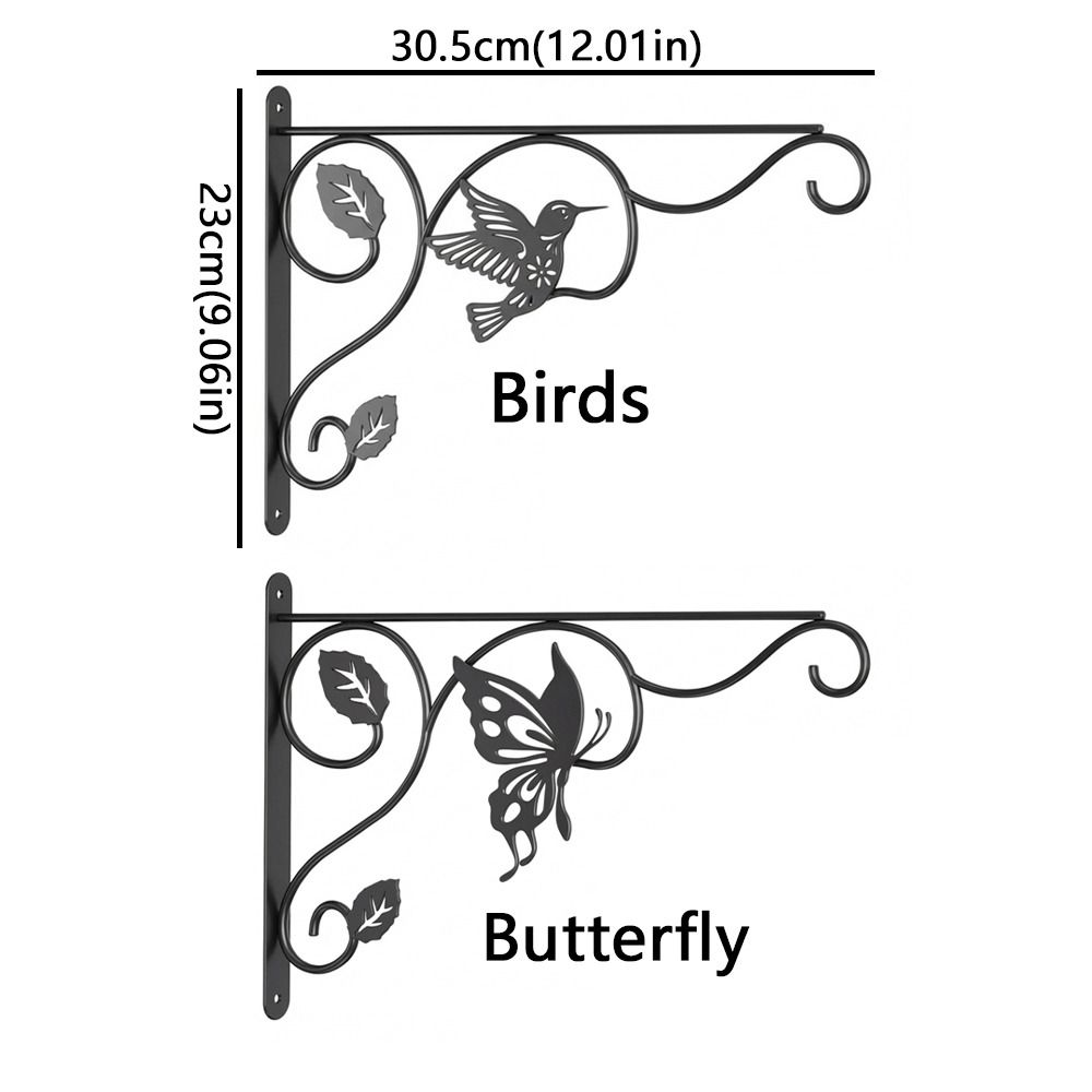 12 Inch Metal Wall Plant Hooks Sturdy Feeding Bird Rack Flower Pot Bracket  Home Decor