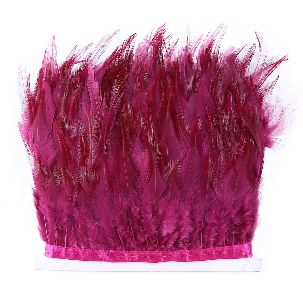 Feather4-6inch High Quality Chicken Feathers Trim Fringe 1meter Mint Green Rooster Feather Ribbon Wedding Dress Creative Crafts Plumes