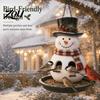 Durable Resin Garden Decor for Birds Christmas Snowman Hanging Bird Feeder, Decorative Wild Weatherproof Feeder Trees Ornament Yard Patio Balcony,