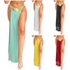 Womens Ancient Queen Costume Briefs Chiffon Skirt Metallic Shiny Side Slit Gold Trims Halloween Outfit