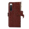 For Sony Xperia 10 IV 5G Case RFID Blocking Genuine Cow Leather Phone Case Ostrich Texture