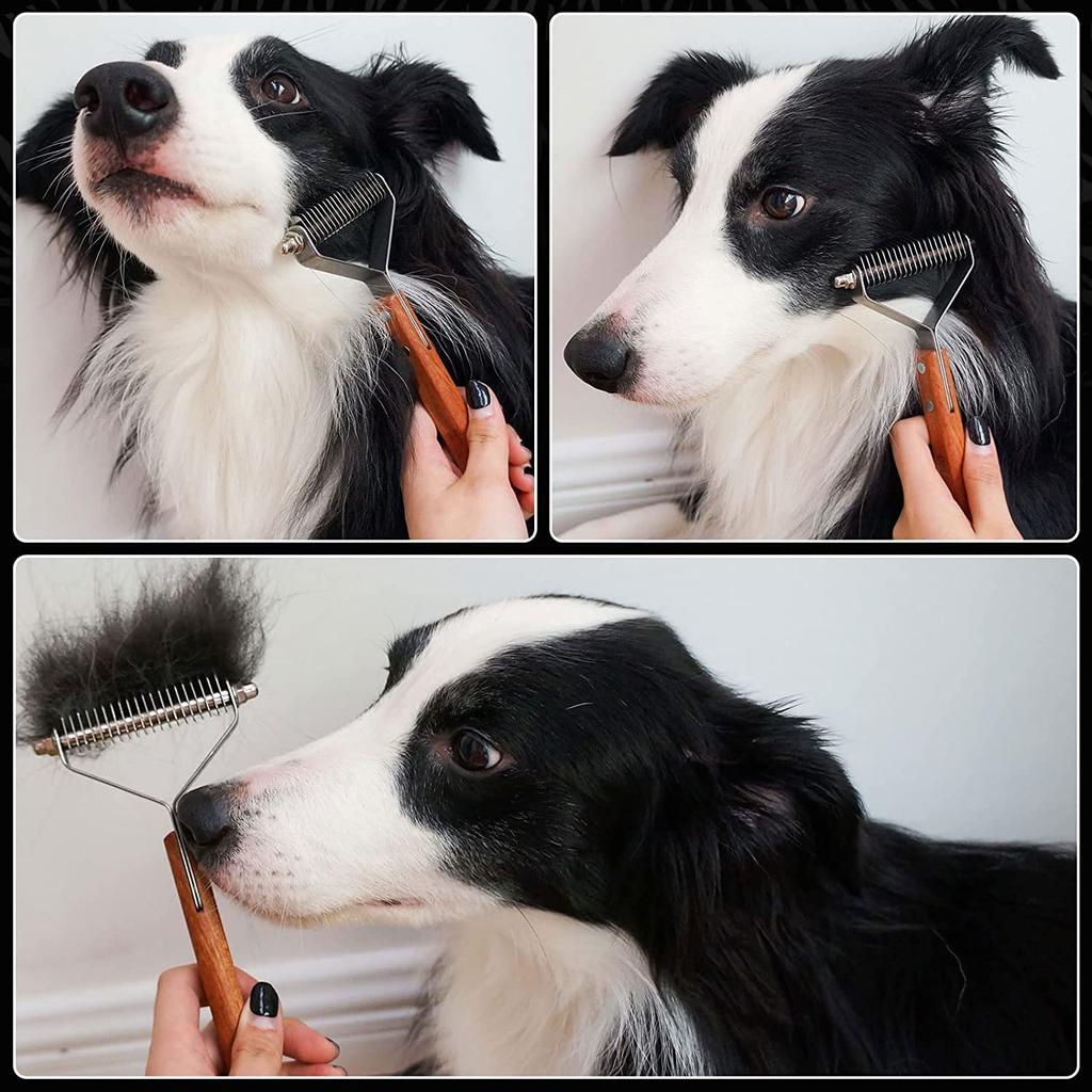 AIDIYA Dog Cat Hair Pet Hair Tangle Loose Hair Removal Stainless Pet Removes Shedding Hair and Suitable for Dogs and Long and Short Hair & Comb, Comb,