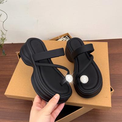 Модные женские тапочки Модные сандалии на толстой подошве 2025 Лето Новые пляжные тапочки для женщин Сандалии на платформе Sandalias De Mujer