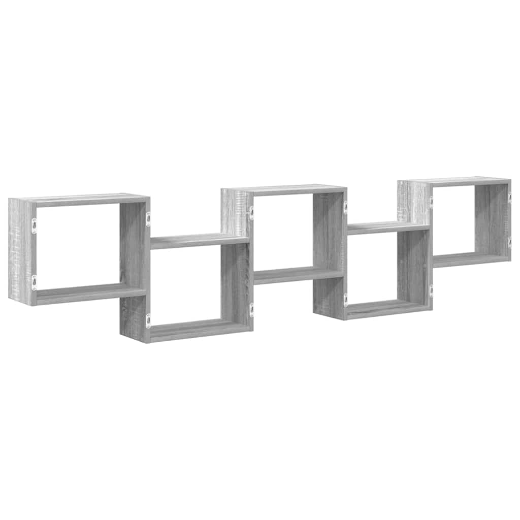 Cube Shelf with 5 Compartments Grey Sonoma Particleboard