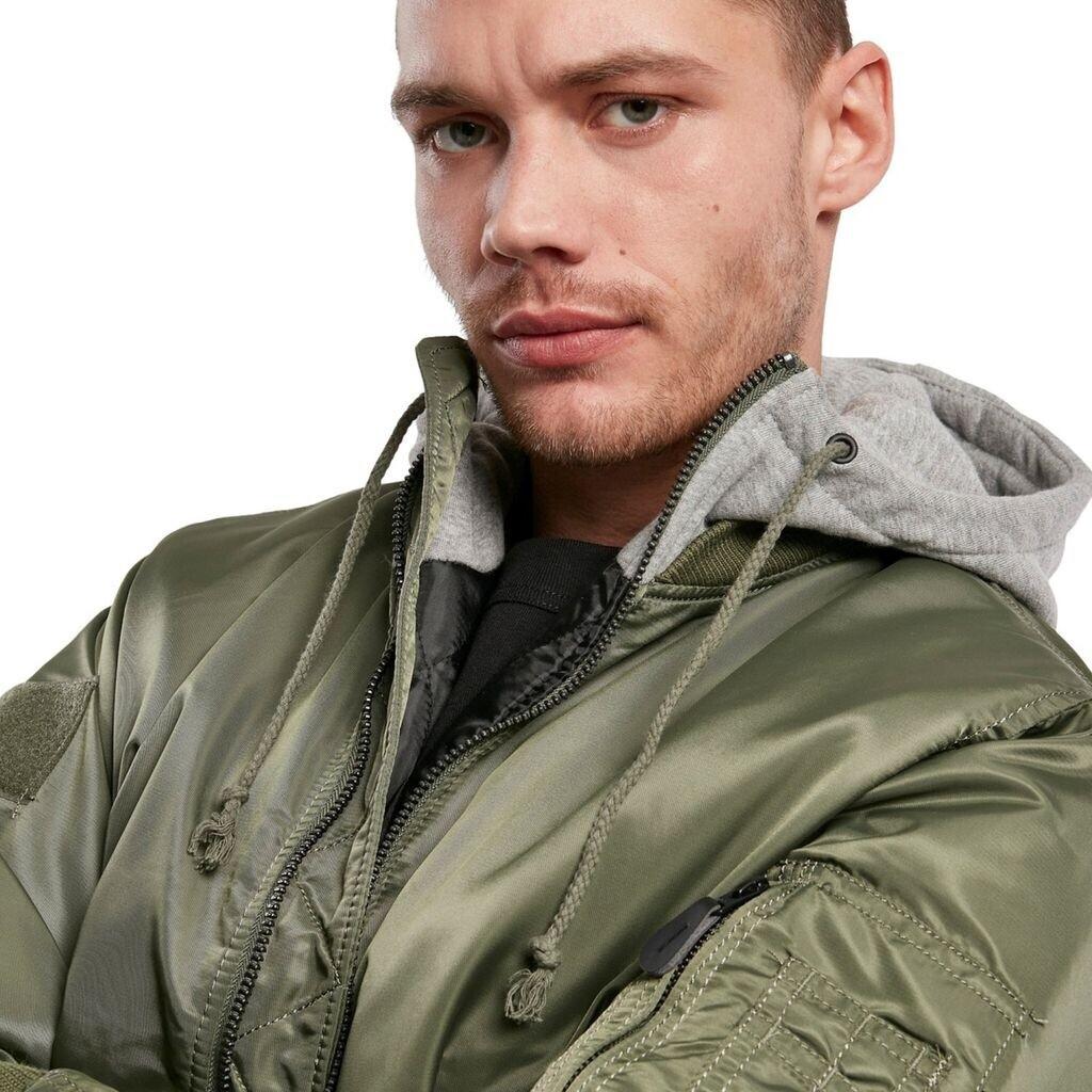 Brandit MA1 Sweat Hooded Winter Jacket olive-grey