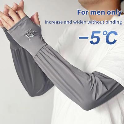Летние мужские солнцезащитные рукава, анти-УФ перчатки для велоспорта Ice Silk, дышащие рукава Ice Silk