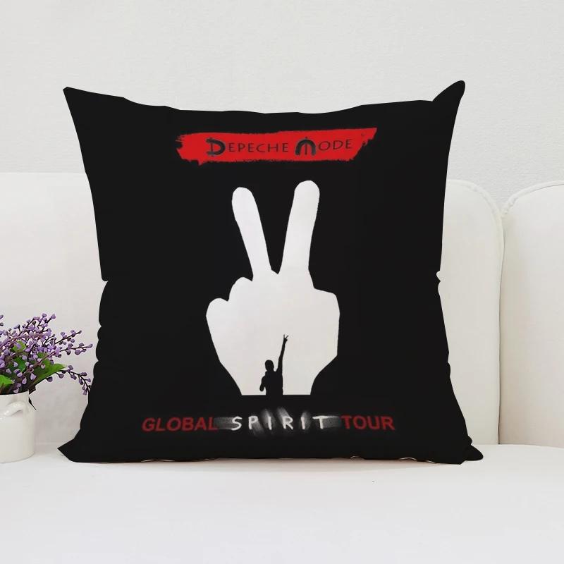 Reversible Printed Pillow Cover DDepeche MMode Fan Gift Home Sofa Decorative Cushion Cover Chair Lumbar Cushion x