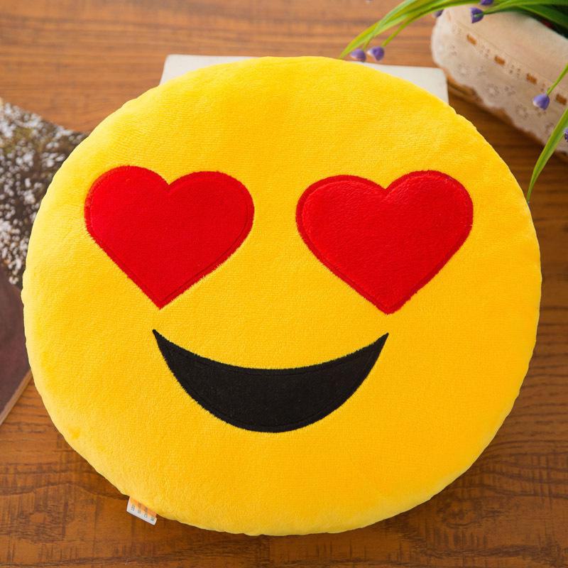 Милая плюшевая игрушка-подушка с выражением эмодзи и функцией грелки для рук