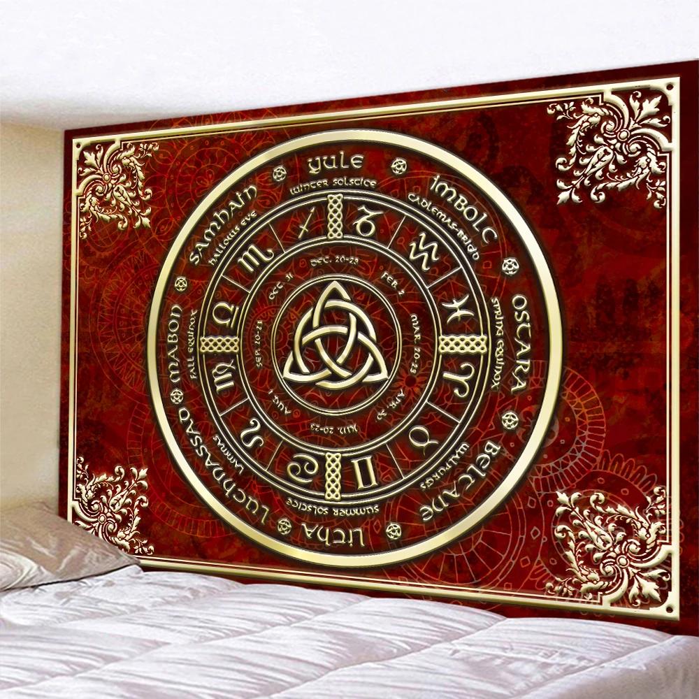 Викинг мистические символы гобелен хиппи орнамент комната спальня декор эстетический подвесной