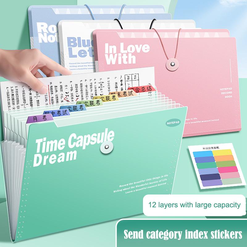 Папка-файл формата А4 с 5/8/12 карманами, хранилище для контрольной бумаги, портативный водонепроницаемый органайзер, большая емкость, классифицированный портфель