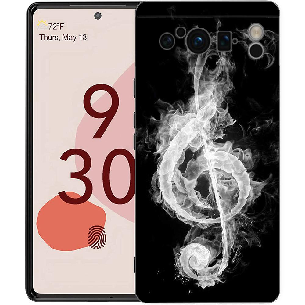 Музыкальный чехол для телефона Google Pixel 9 8 7 6 7A 6A Pro Ударопрочный Мягкий ТПУ 9 Pro XL Чехол Черный Fundas Coque Чехлы Сумки