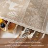 Christmas Reindeer Tablecloth Linen Cotton Rectangular Table Cover with Fringe Luxury Dining Table Decor