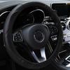 Car Steering Wheel Cover Carbon Fiber Anti Slip PU Leather Universal 37-38cm Steering Covers Decoration Auto