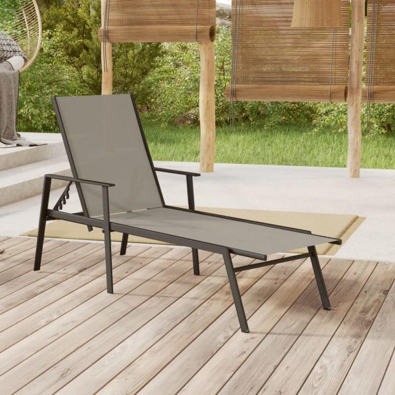 Day and Night - Day and Night Steel and Gray Textilene Fabric Lounger