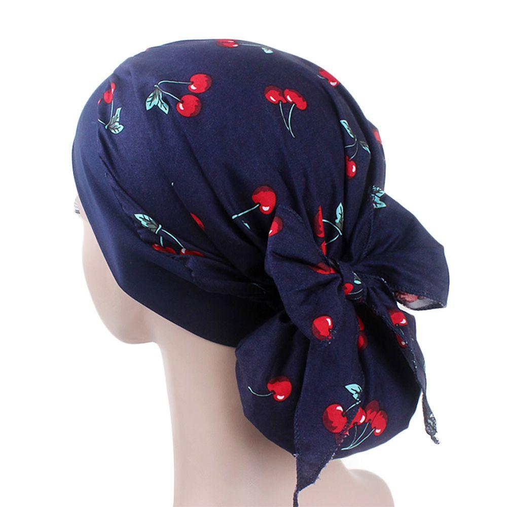 Fashion Pre-Tied Elastic Headwear Muslim Turban Chemo Pirate Cap Hair Loss Hat Cancer Head Scarf