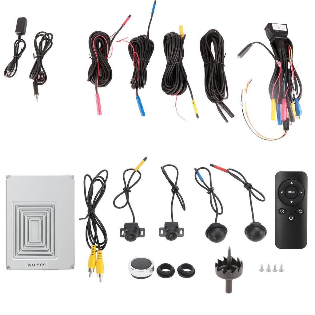 surrounding camera panoramic parking night waterproof view monitor car CCTV security universal wireless remote control for easy angle HD 1280x720p