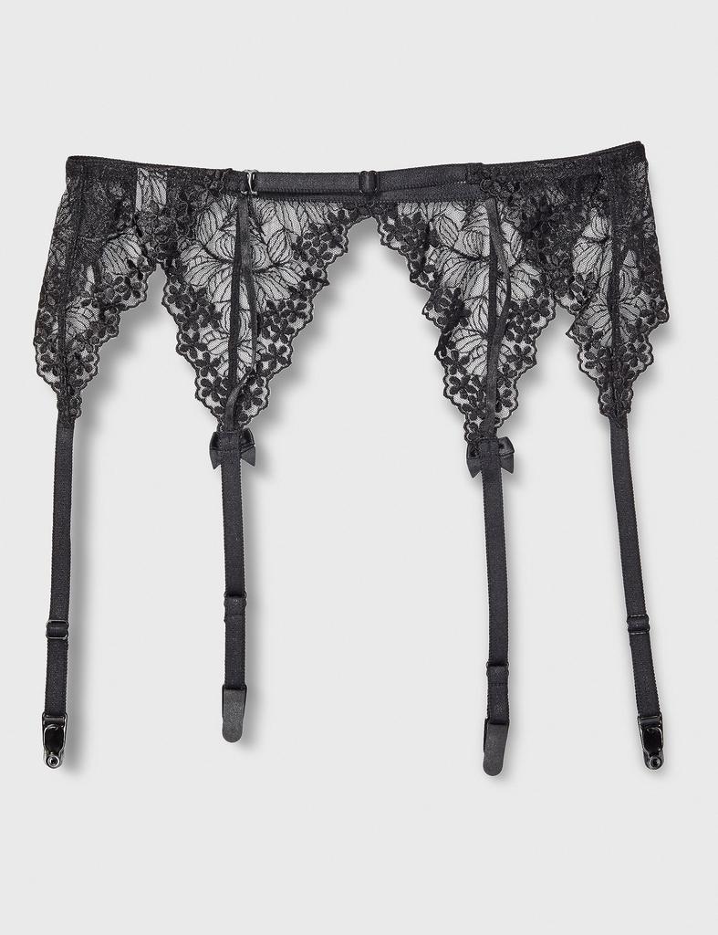 Garter Stocking Full Made In 535030 La Pomme Black [La Pomme] Women's Belt, Stopper, Lace, Cosplay, Japan, Brand,