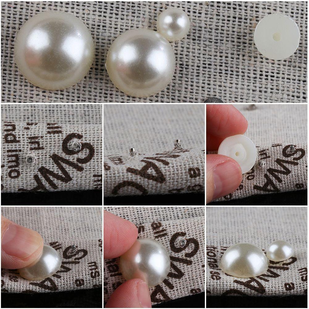 30/50pcs Hat Bag Decoration DIY Garment Pearl Rivets Scrapbooking Half Round Cloth Button