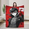 Soft Warm Blanket Picnic Animated Game P- Persona 5 Bedding Throws  Flannel Bedspread For Couch Chair Aesthetic Sofa Bed Cover
