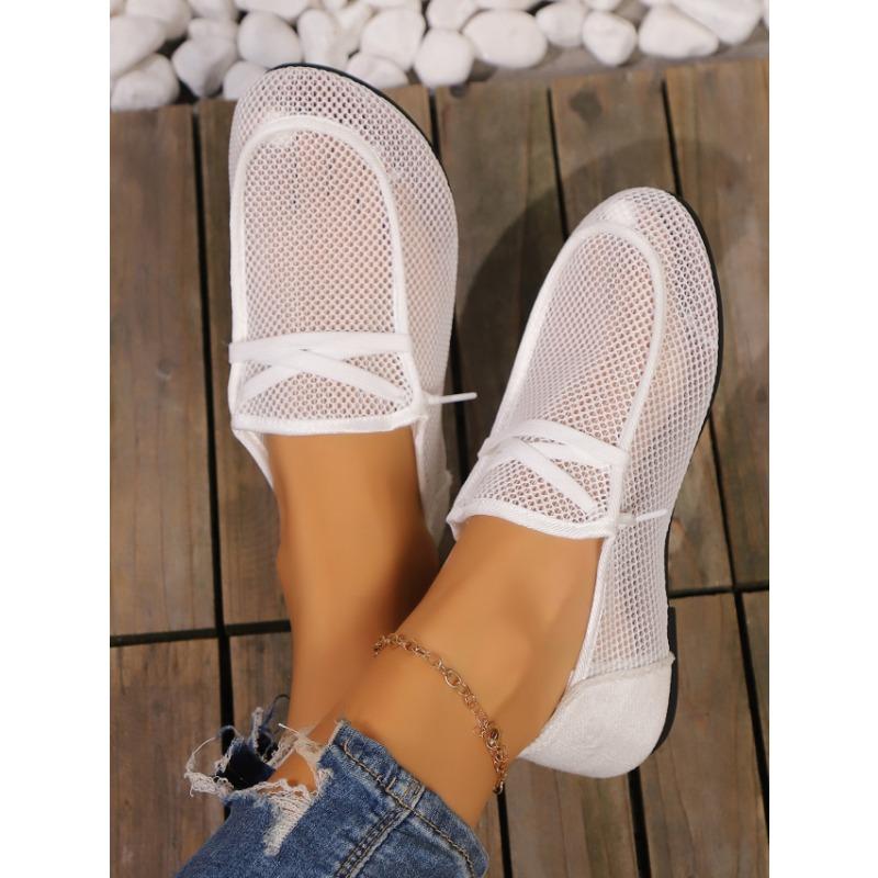 Мода 2024 года, летние сандалии De Mujer, удобные туфли на низком каблуке, белые повседневные туфли на плоской подошве, сетчатые дышащие кроссовки, нескользящие женские туфли Zapatos