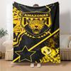 AMAZONAS FC Print Flannel Blanket High Quality Warm Comfortable Cover for All Seasons Perfect for Gifts Home Decor