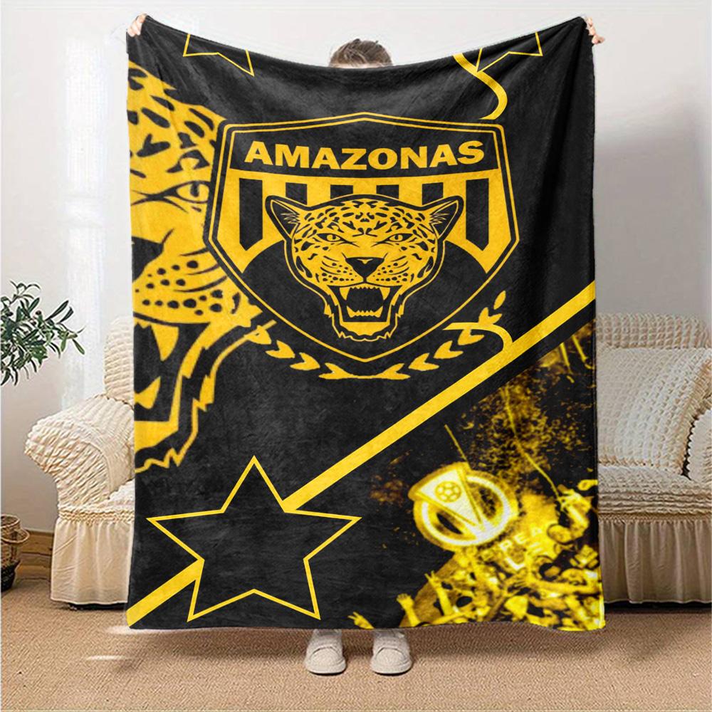 AMAZONAS FC Print Flannel Blanket High Quality Warm Comfortable Cover for All Seasons Perfect for Gifts Home Decor