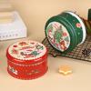 Круглая рождественская жестяная коробка для конфет, металлическая банка для упаковки печенья с Санта-Клаусом, пустая подарочная упаковочная коробка, коробка для упаковки сахара