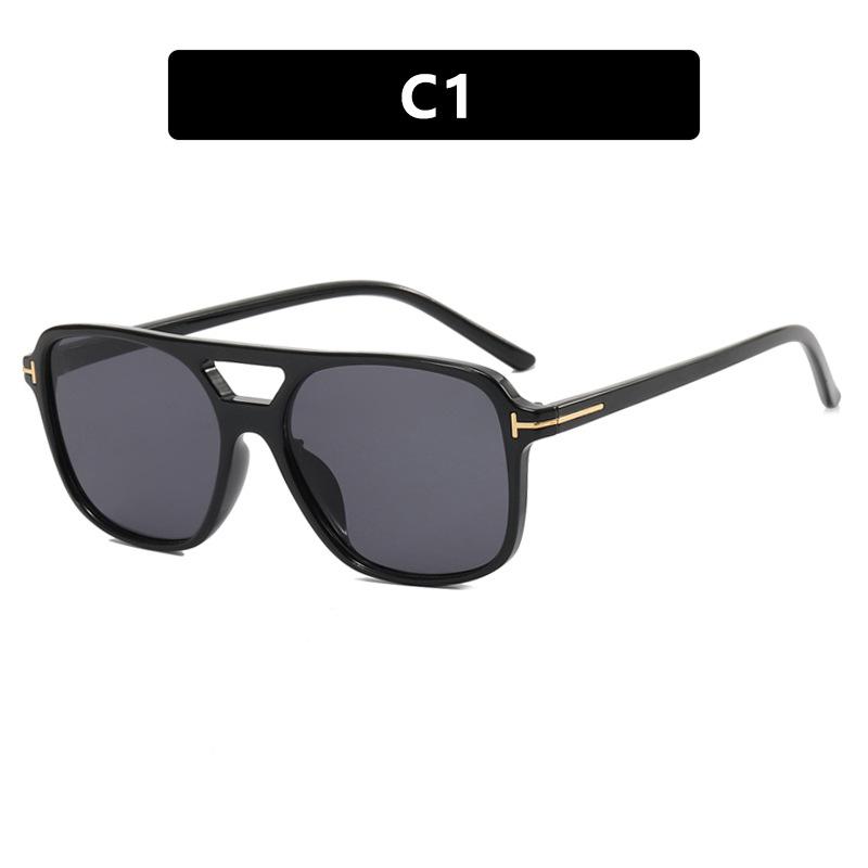 T-Shaped Double Beam Sunglasses Square Fashion Trend Sunglasses Retro Sunglasses