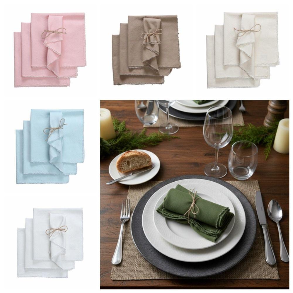 4PCS Eco-Friendly Cloth Napkins Soft Tea Towel Minimalist Placemats Wedding Decor