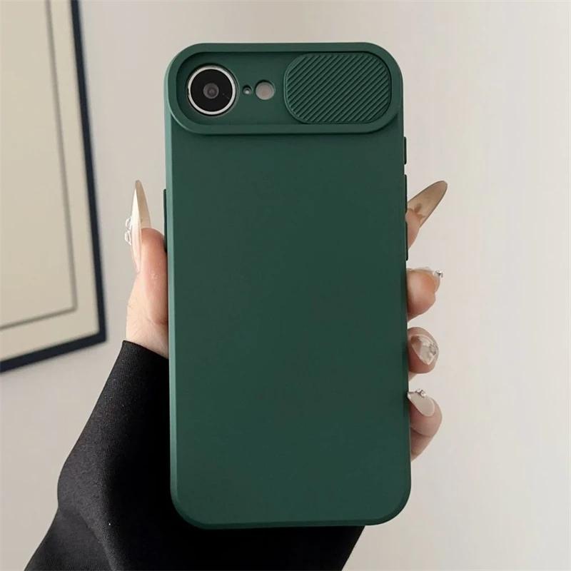 Чехол для телефона с защитой объектива камеры, противоударный, для iPhone 16E 15 14 Plus 13 12 Mini 11 16 Pro Max, мягкий силиконовый бампер