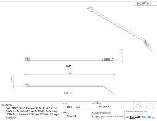 Panduit PRT4S-C Pan-Ty Releasable Cable Tie, Nylon