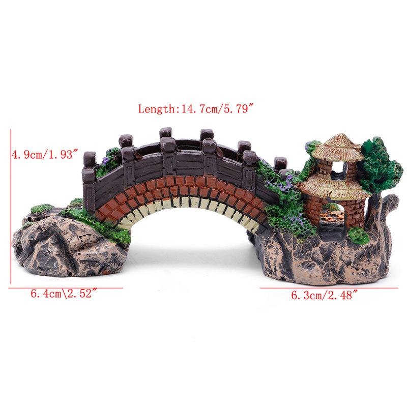 Artificial Rockery and Bridge Decoration Set for Fish Tank