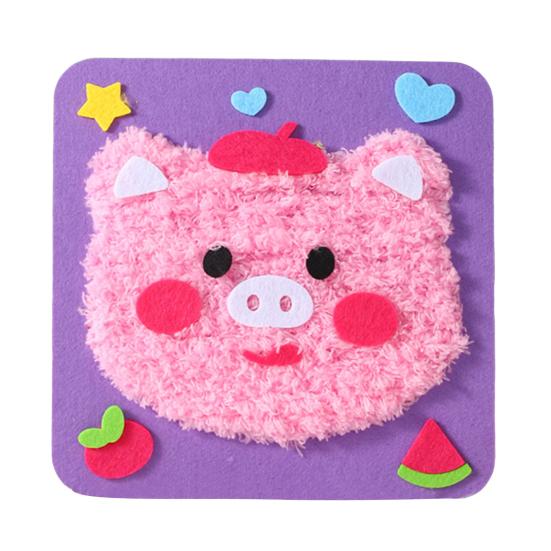 1 комплект, набор для вышивки кукол с мультяшными животными, набор для шитья своими руками для начинающих детей и взрослых, набор для шитья из пряжи «Обезьяна, тигр, кошка, панда, лев, слон, олень, свинья, утка»