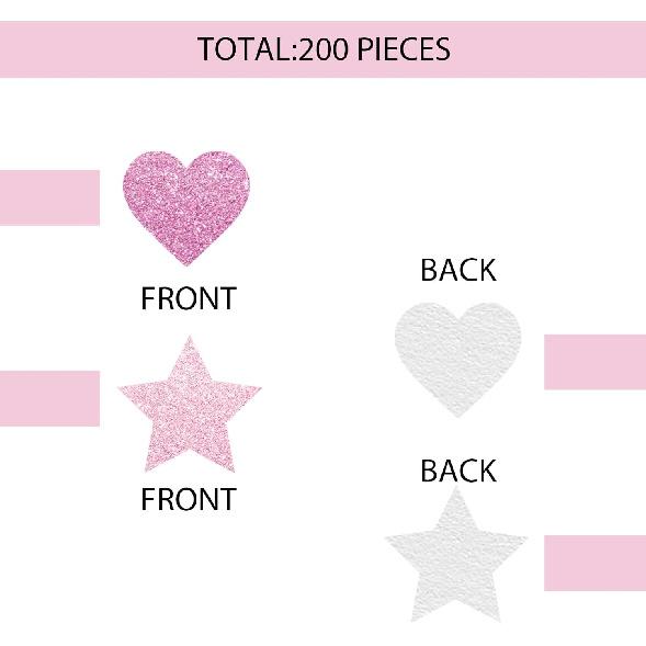 200PCS Number 6 Confetti, Pink Glitter 6th Birthday Paper Confetti, Twinkle Star/Sweet Heart Cut Out for Girls, 6th Anniversary Party Decoration