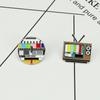 Retro Antenna TV Pins Snowflake Screen Television Brooches Fashion Vintage TV Pin  Badge
