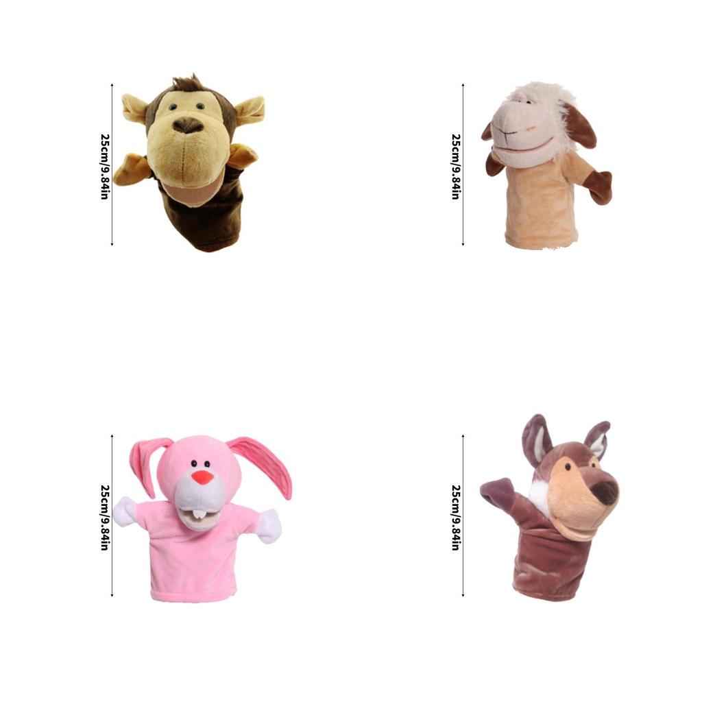 Набор пальчиковых кукол-животных для интерактивного рассказывания историй с волком, кроликом, обезьяной и крокодилом