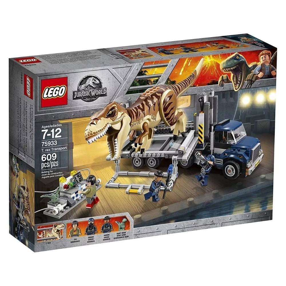 LEGO Jurassic World Transport 75933 Игровой набор с динозаврами, 609 деталей, грузовик T-Rex,