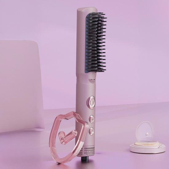 Cold Wind Hair Straightener Brush Temperature Modes Adjustable Fast Heating Portable Travel Electric Hair Straightening Styling Detangling Comb