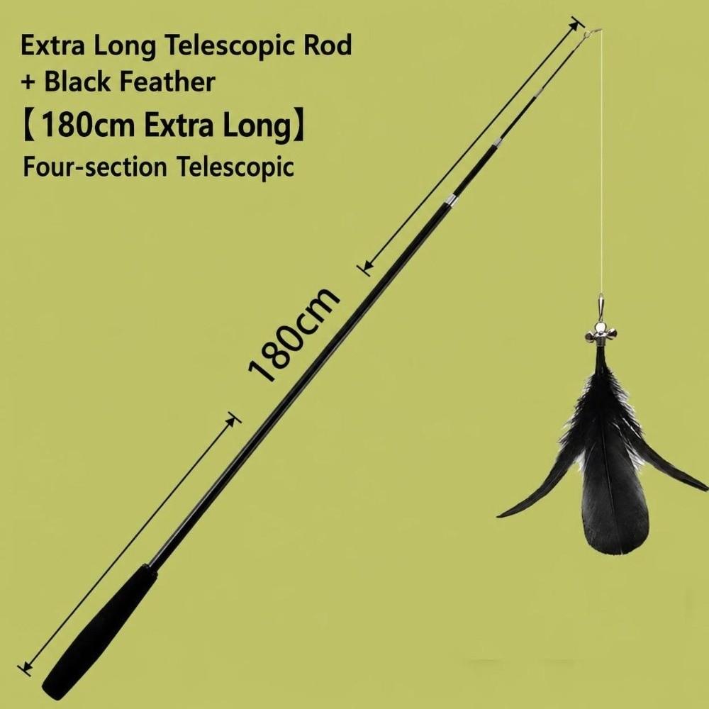 with Detachable Feather Worm Refill Retractable Cat Wand Toy Indoor Cats