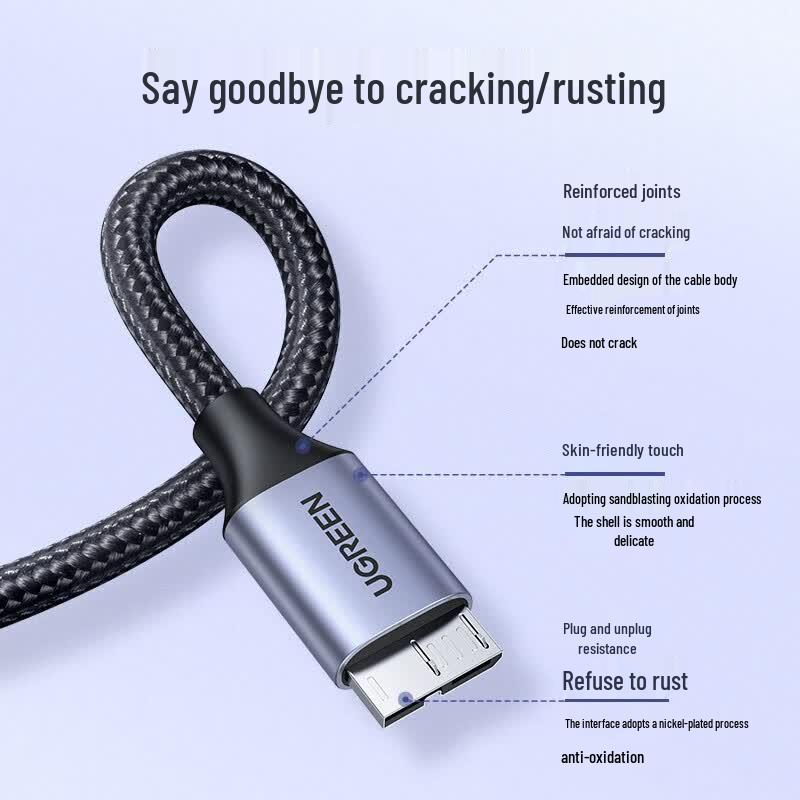 Ugreen Внешний жесткий диск USB 3.0 и кабель для передачи данных для телефона (1 м, 2 шт.)