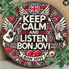 Винтажная круглая металлическая жестяная табличка Bon Jovi, настенное искусство, декор для бара, кухни, ресторана, 8x8 дюймов