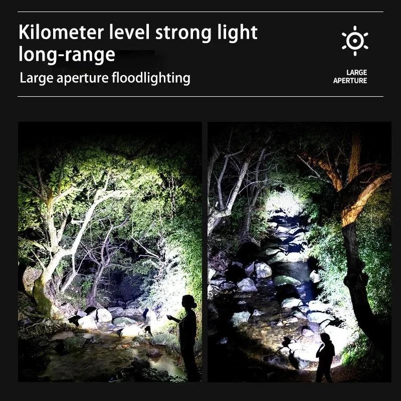 Ультраяркий фонарик ABS Сильный свет Фокусирующий светодиодный фонарь Перезаряжаемый Зум Ксенон Силы На открытом воздухе Многофункциональный фонарь