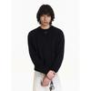 Blaexit American Minimalist Short Sweater for Men, Winter Loose Round Neck Inner Layer, Commuter Black Knit Top