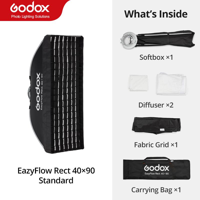 Godox EazyFlow series Foldable Softbox Bowens Mount Portable Quick Setup Lighting Diffuser for Photography Studio Flash LED Lig