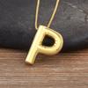 Nidin New Retro Punk Style Copper A-Z Letters Pendant Necklace Initials Alphabet For Women Vintage Name Jewelry Daily Party Gift